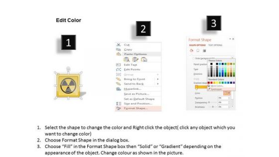 Business Diagram Nuclear Icons Showing Warning Waste Alarm Toxic Presentation Template