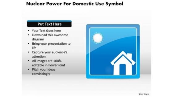 Business Diagram Nuclear Power For Domestic Use Symbol Presentation Template