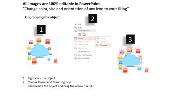 Business Diagram Of Business Icons Around Cloud Presentation Template