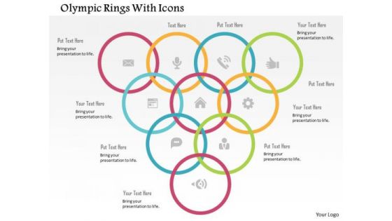 Business Diagram Olympic Rings With Icons Presentation Template