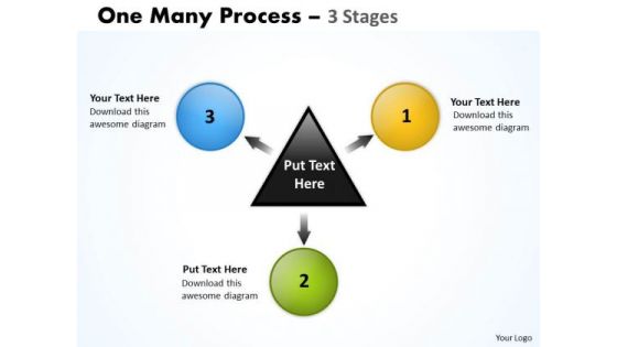 Business Diagram One Many Process 3 Stages Consulting Diagram