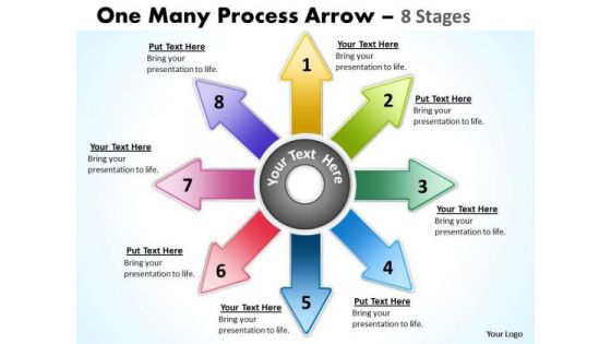 Business Diagram One Many Process Arrow 8 Stages Business Framework Model