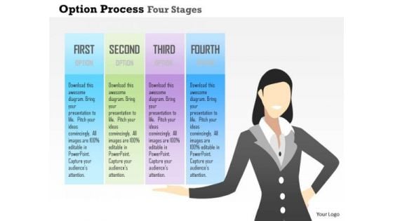 Business Diagram Option Process Four Stages Presentation Template