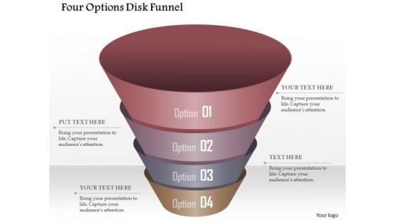 Business Diagram Our Options Disk Funnel Presentation Template