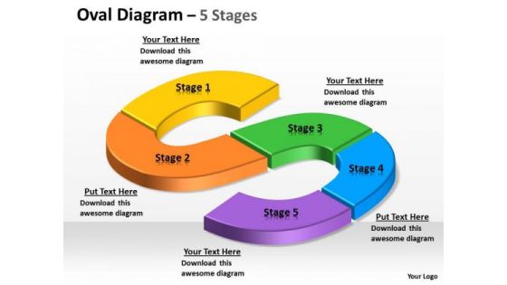 Business Diagram Oval Process 5 Step Marketing Diagram