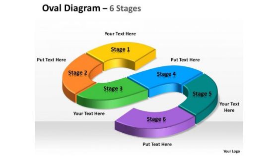 Business Diagram Oval Process 6 Step Sales Diagram
