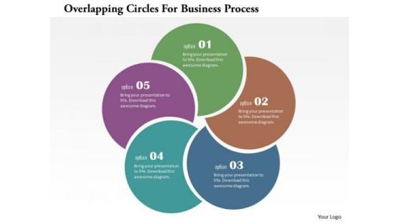 Business Diagram Overlapping Circles For Business Process Presentation Template
