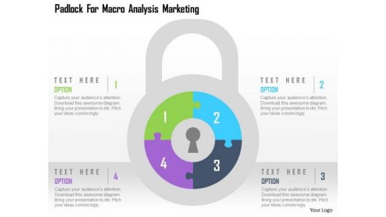 Business Diagram Padlock For Macro Analysis Marketing Presentation Template