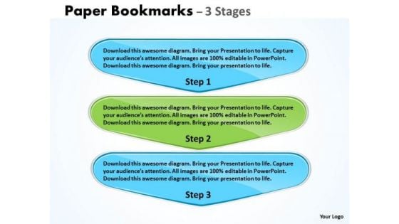 Business Diagram Paper Bookmarks 3 Stages Consulting Diagram