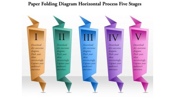 Business Diagram Paper Folding Diagram Horizontal Process Five Stages Presentation Template Business Diagram Paper Folding Diagram Horizontal Process Five Stages Presentation Template
