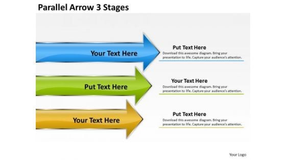 Business Diagram Parallel Arrow 3 Stages Consulting Diagram