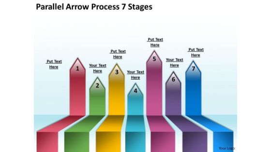 Business Diagram Parallel Arrow Process 7 Stages Business Finance Strategy Development