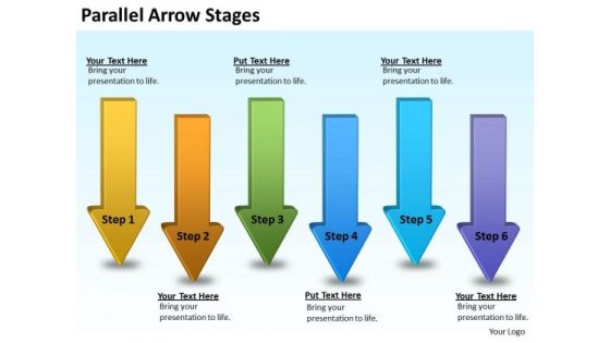 Business Diagram Parallel Arrow Stages Consulting Diagram