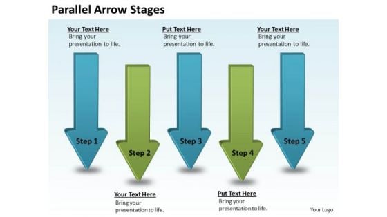 Business Diagram Parallel Arrow Stages Strategic Management