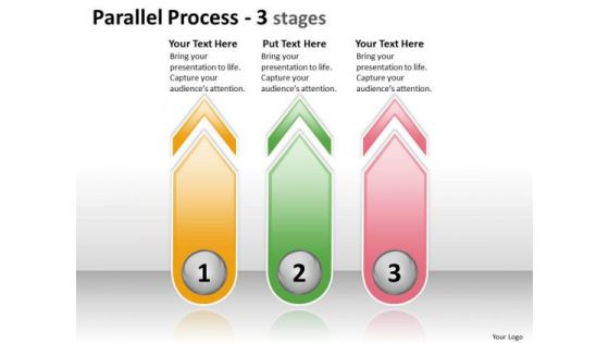 Business Diagram Parallel Process 3 Stages Sales Diagram