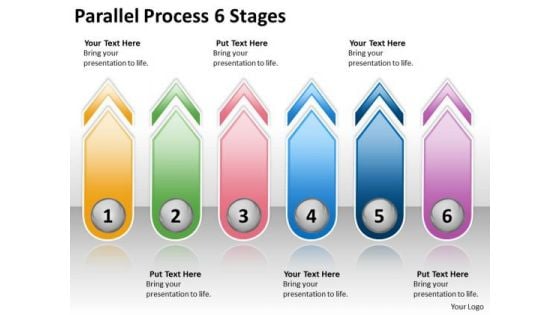 Business Diagram Parallel Process 6 Stages Strategic Management