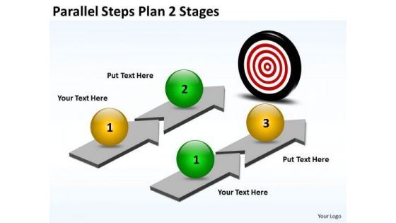 Business Diagram Parallel Steps Plan 2 Stages Sales Diagram