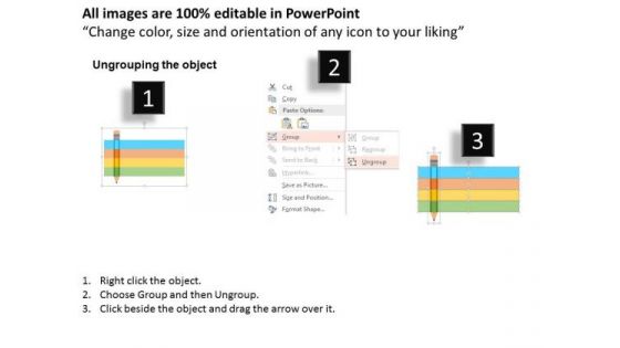 Business Diagram Pencil With Four Icons For Technology Presentation Template