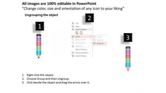 Business Diagram Pencil With Icons For Channel Management Decisions Presentation Template