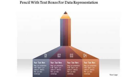 Business Diagram Pencil With Text Boxes For Data Representation PowerPoint Template