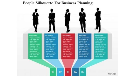 Business Diagram People Silhouette For Business Planning Presentation Template