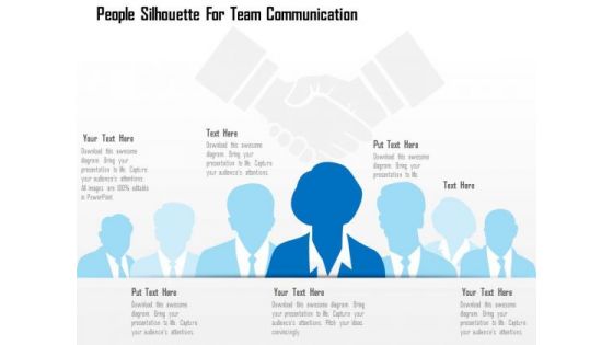 Business Diagram People Silhouette For Team Communication Presentation Template