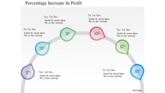 Business Diagram Percentage Increase In Profit Presentation Template