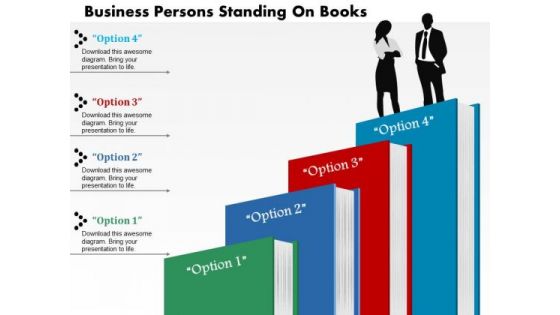 Business Diagram Persons Standing On Books Presentation Slide Template