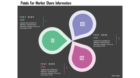 Business Diagram Petals For Market Share Information Presentation Template