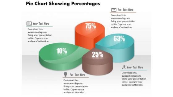 Business Diagram Pie Chart Showing Percentages Presentation Slide Template