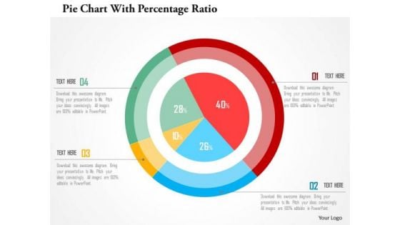 Business Diagram Pie Chart With Percentage Ratio Presentation Template