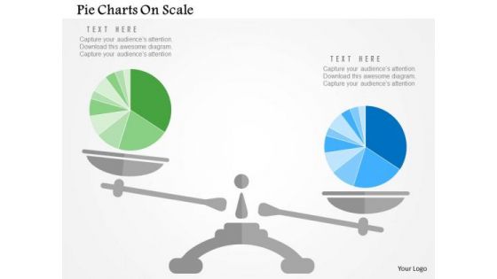 Business Diagram Pie Charts On Scale Presentation Template