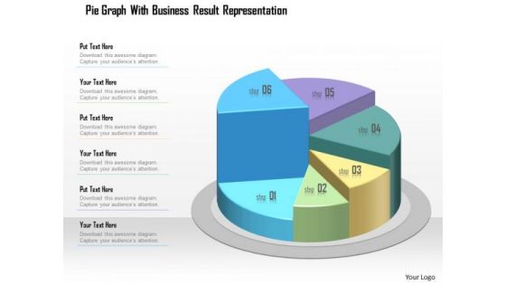 Business Diagram Pie Graph With Business Result Representation Presentation Template