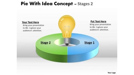 Business Diagram Pie With Idea Concept Stages Marketing Diagram