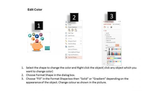 Business Diagram Piggy With Icons For Financial Planning Presentation Template
