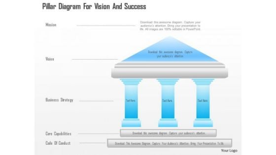 Business Diagram Pillar Diagram For Vision And Success Presentation Template