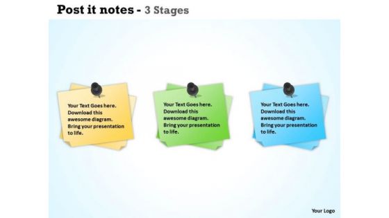 Business Diagram Post It Notes 4 Stages Business Cycle Diagram