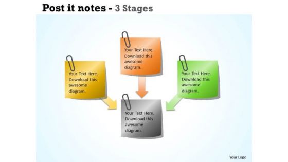 Business Diagram Post It Notes 4 Stages Sales Diagram