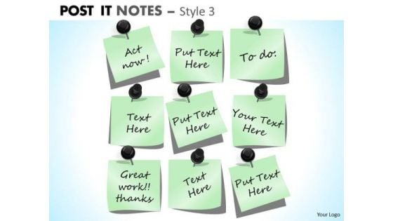 Business Diagram Post It Notes 4 Stages Strategy Diagram