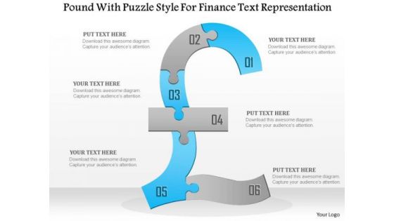 Business Diagram Pound With Puzzle Style For Finance Text Representation Presentation Template