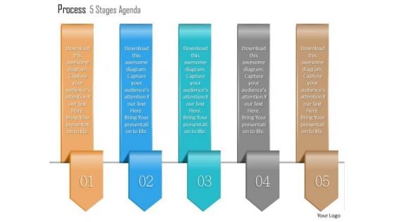 Business Diagram Process 5 Stages Agenda Info Graphic Diagram Slide Presentation Template