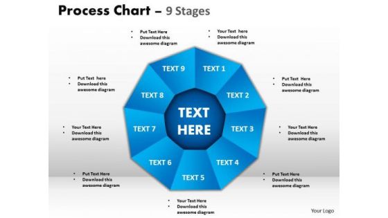 Business Diagram Process Chart 9 Stages Sales Diagram