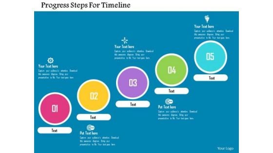 Business Diagram Progress Steps For Timeline Presentation Template