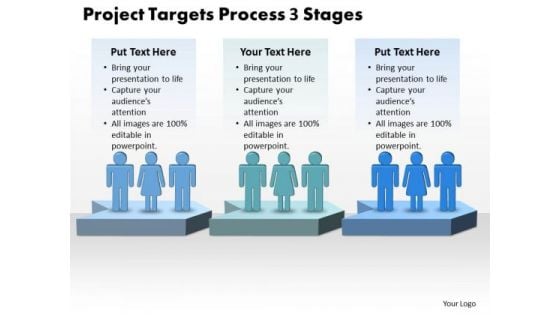 Business Diagram Project Targets Process 3 Stages Business Cycle Diagram