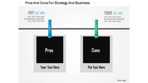 Business Diagram Pros And Cons For Strategy And Business Presentation Template