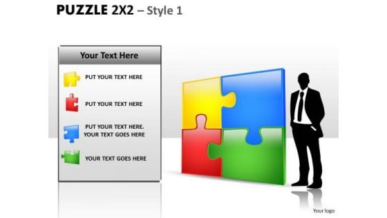 Business Diagram Puzzle 2x2 Style 1 Sales Diagram