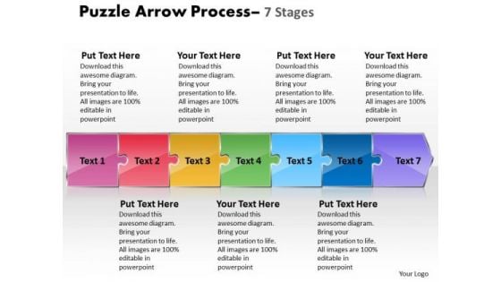 Business Diagram Puzzle 7 Stages Sales Diagram