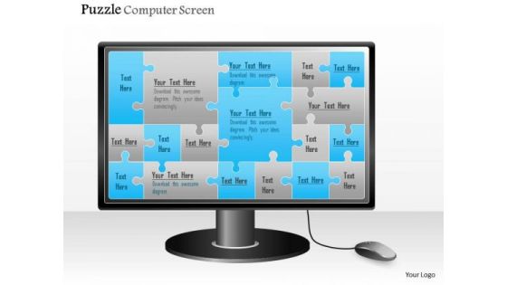 Business Diagram Puzzle Computer Screen Presentation Template