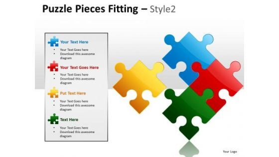 Business Diagram Puzzle Pieces Fitting Style 2 Sales Diagram