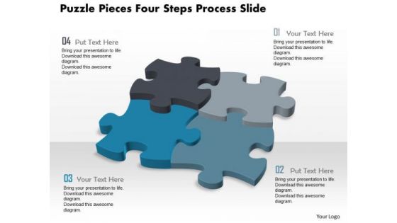 Business Diagram Puzzle Pieces Four Steps Process Slide Presentation Template